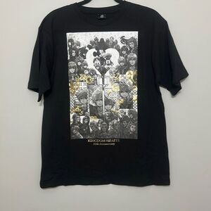Disney Square Enix‎ Mens Black Kingdom Hearts 20th Anniversary T-Shirt Medium